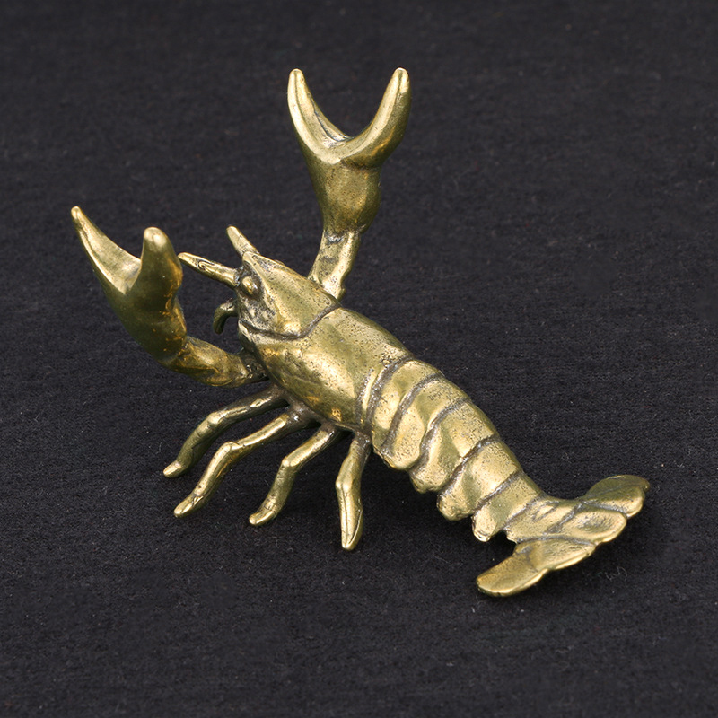 Vintage Collectible Furniture - Solid Brass Crayfish Ornament Vintage Animal