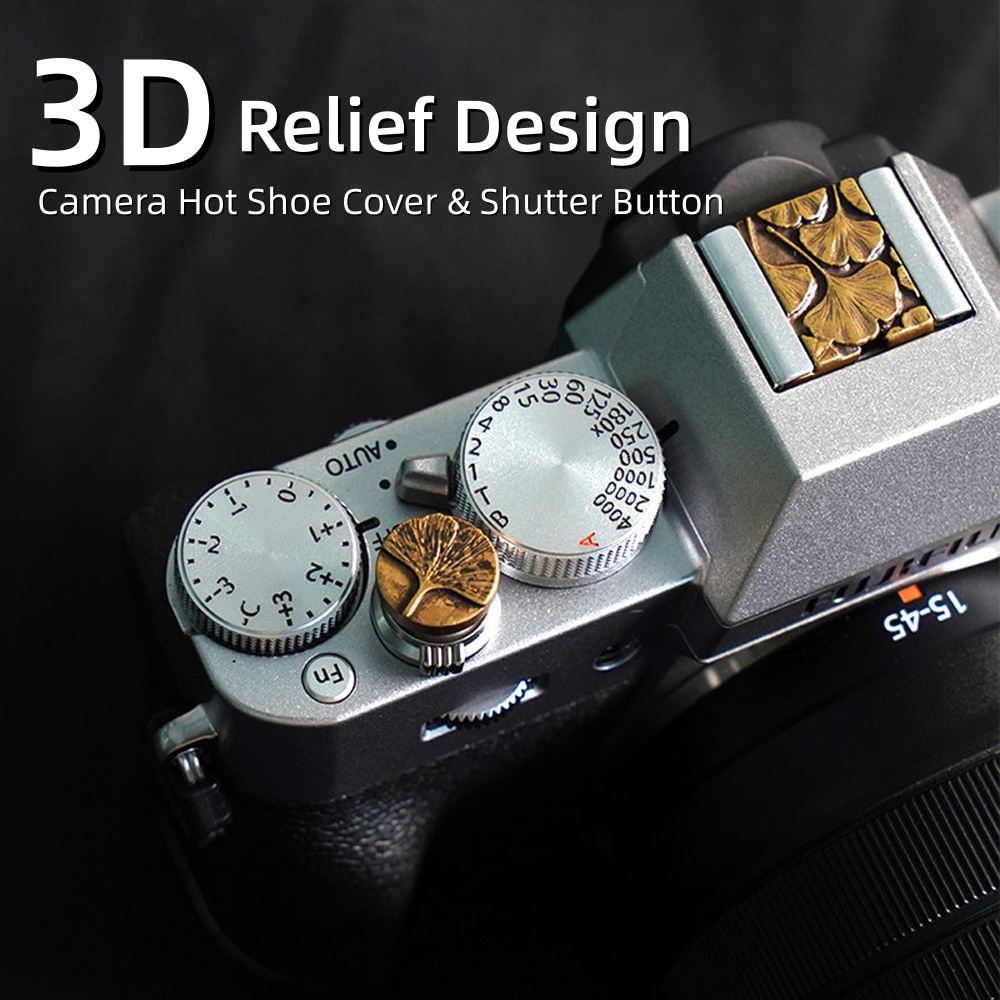 Lens Cap Vintage - Metal Embossed Camera Hot Shoe Cover