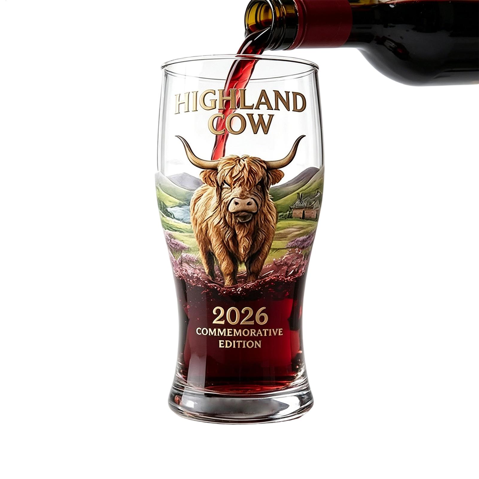 Vintage Collectible Glass - Whiskey Glass Cow Vintage Commemorative Drinkware