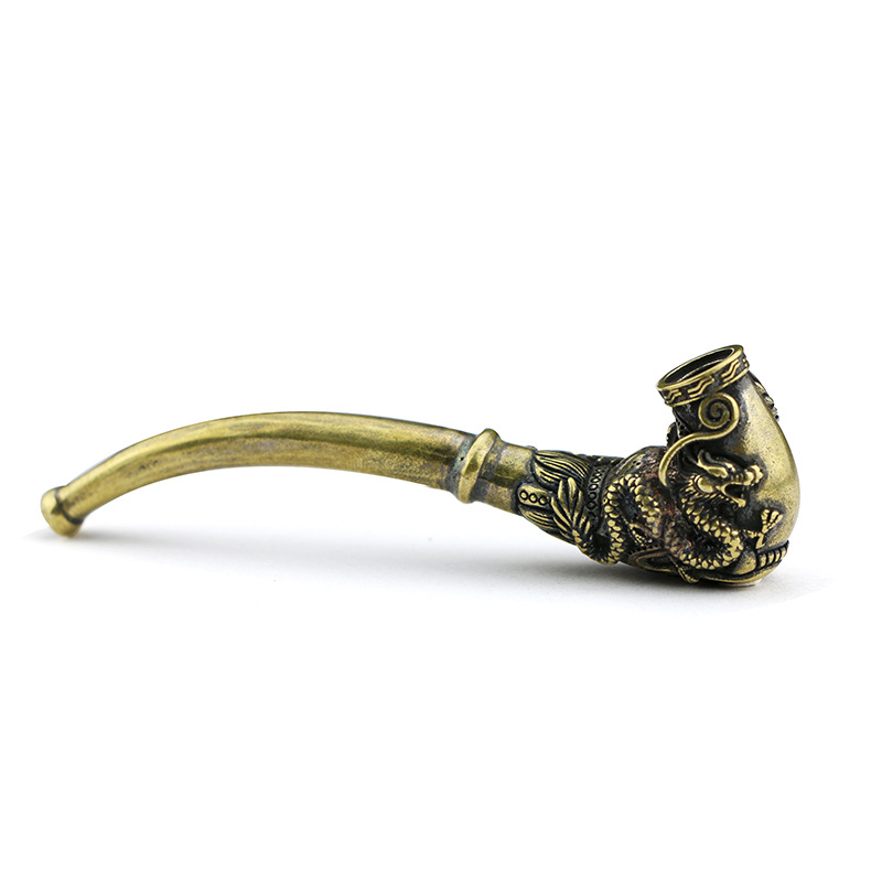 Vintage Collectible Furniture - Vintage Handcrafted Pipe Handmade Copper Bong