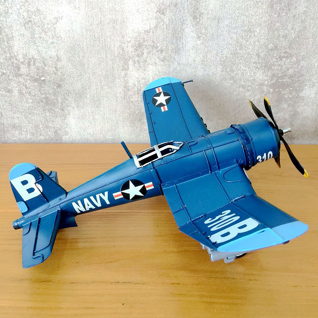 Vintage Collectible Furniture - Vintage Ironwork Tin Airplane Model Crafts