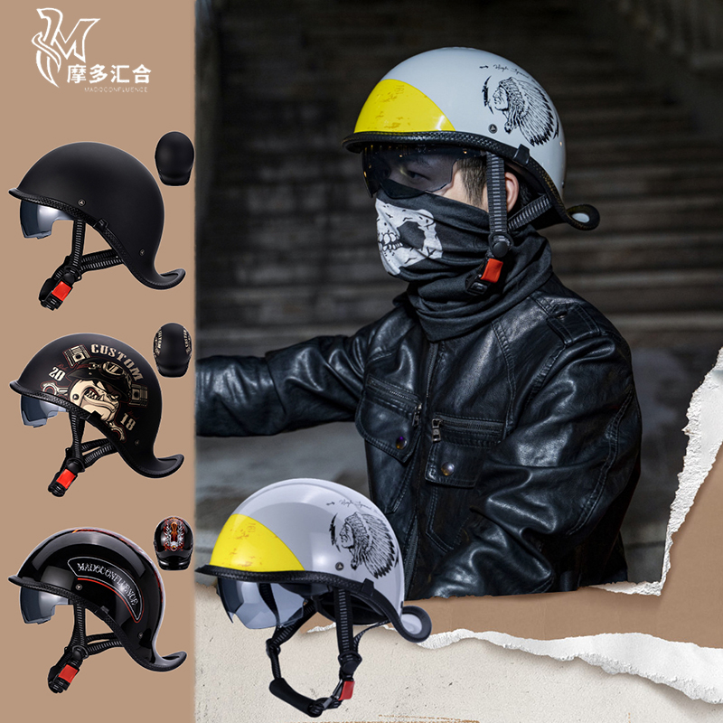 Retro Motorcycle Helmets for M - огляд і ціна Lens Cap Vintage