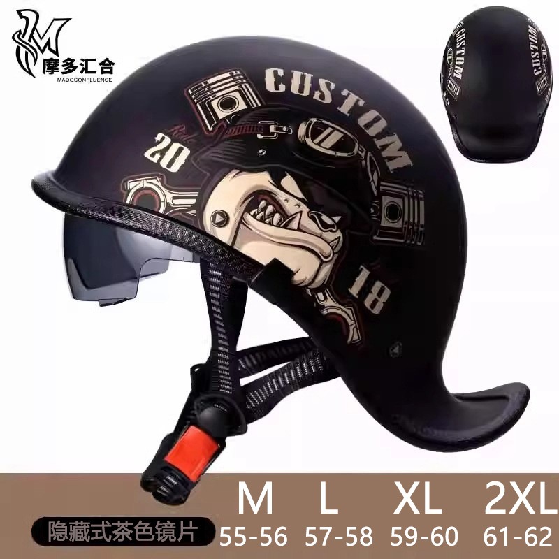 Retro Motorcycle Helmets for M - огляд і ціна Lens Cap Vintage