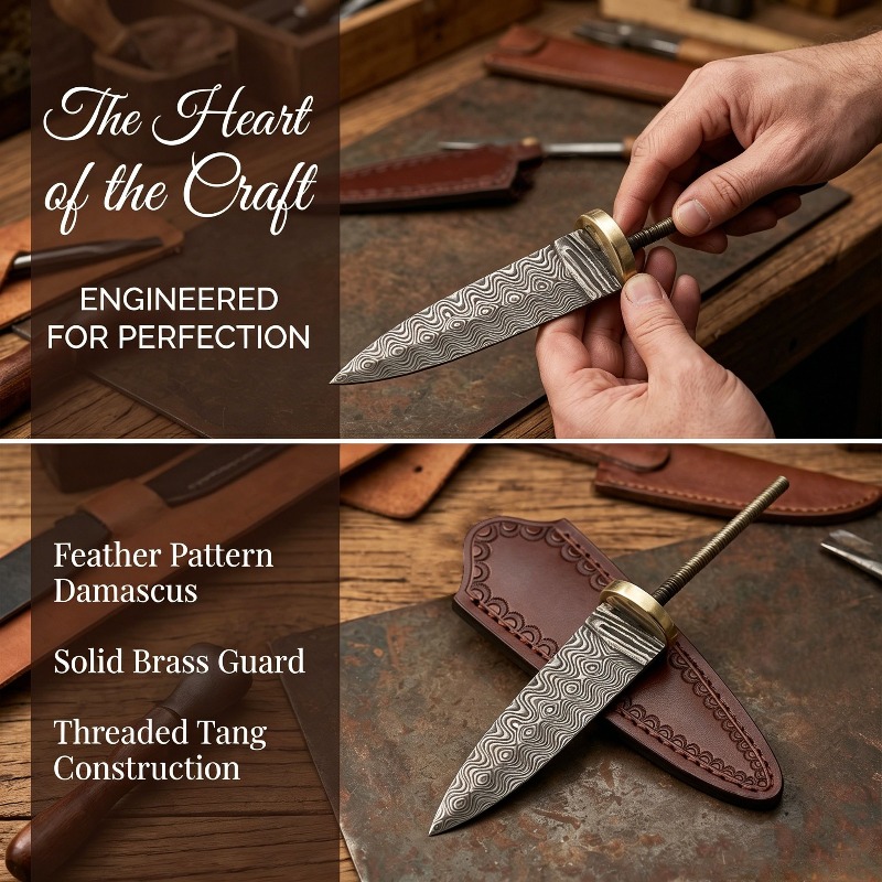 Vintage Damascus Steel Tea Kni - огляд і ціна Vintage Collectible Knife