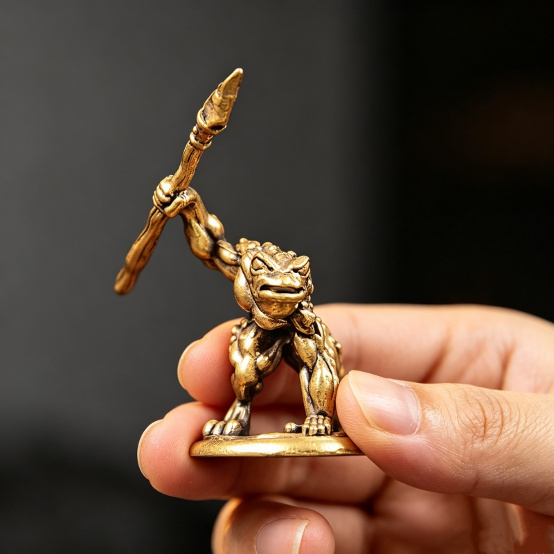 Vintage Brass Frog Warrior Fig - огляд і ціна Vintage Collectible Furniture